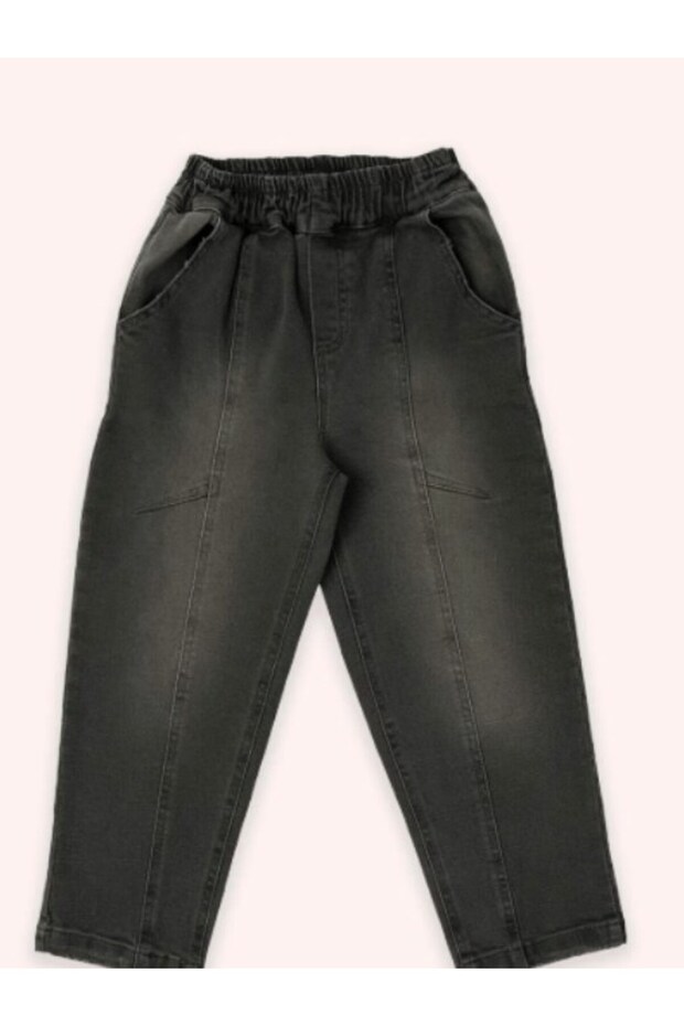 Boys' Denim Trousers with Elastic Waist and Pockets, Ages 3-14, Khaki