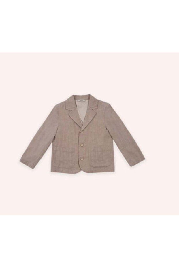 Boy's Classic Collar Buttoned Blazer Jacket 5-12 Years Old Brown