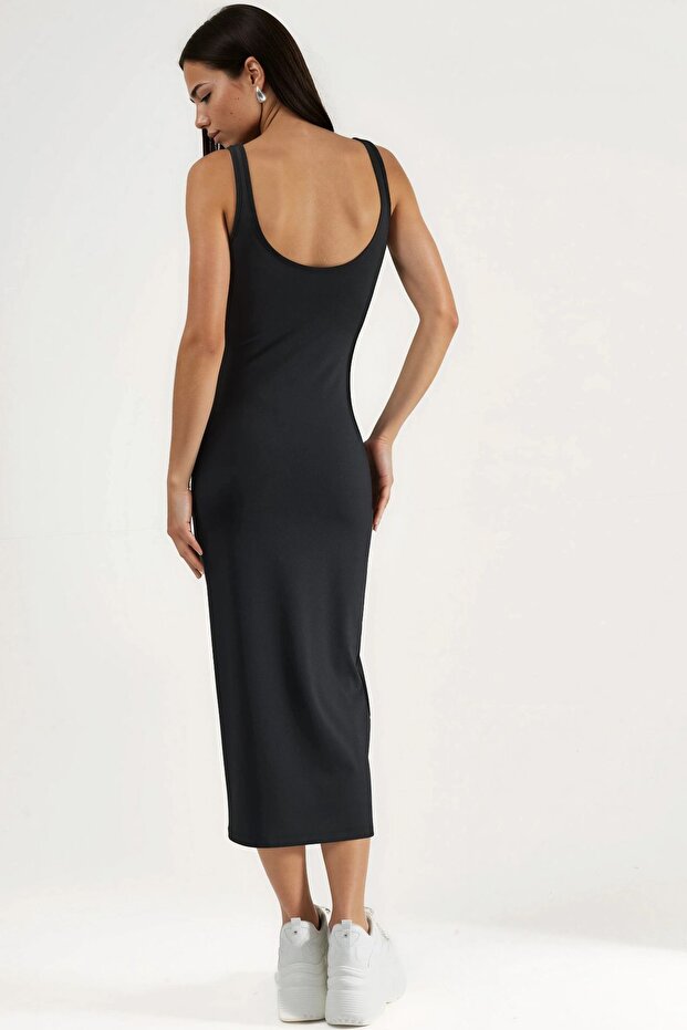 Bodycon Basic Midi Elbise - 3