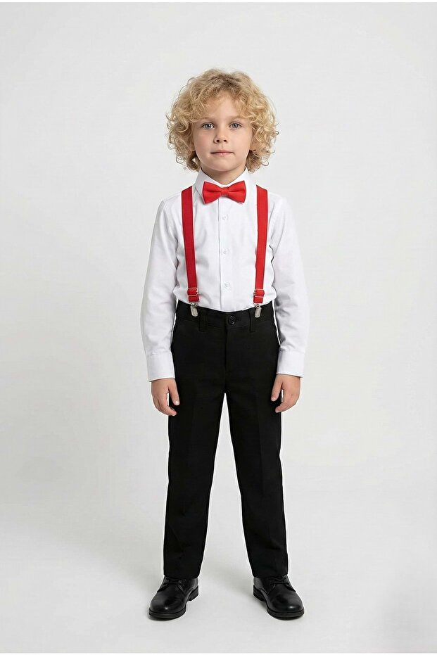 Boy's Suit with White Shirt M00787 Red