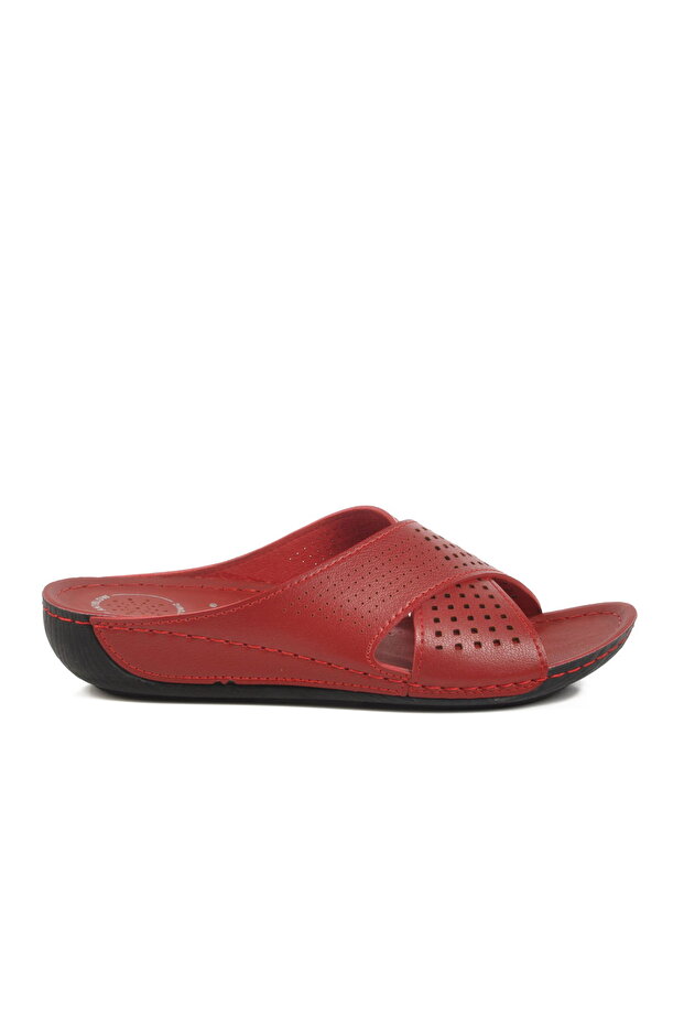 Red Anatomical Women's Flat Slippers
