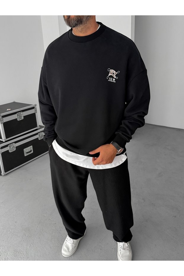 -Erkrk Premium 3 İplik B Printed O Oversized Sweatshirt – Trend Streetwear 5