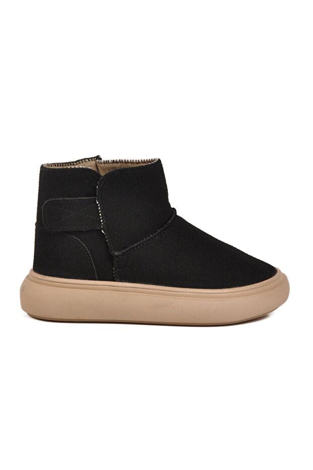 Black Suede Velcro Unisex Children's Boots