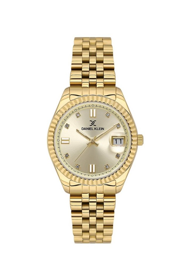 Dke.1.10736-7 Concave Calendar 3 Atm Water-Resistant Gold Color Women's Wristwatch