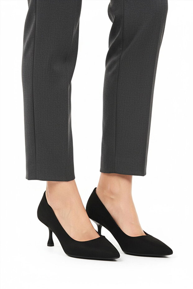 Black Suede Women's Heeled Shoes