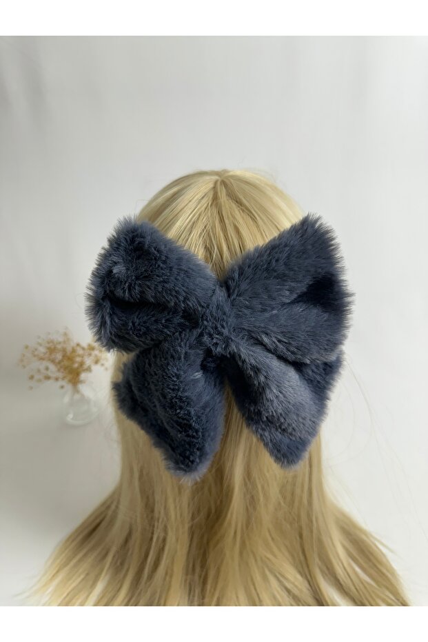Anthracite Plush Bow Automatic Buckle