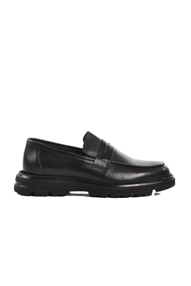 Black Genuine Leather Men's Casual Shoes