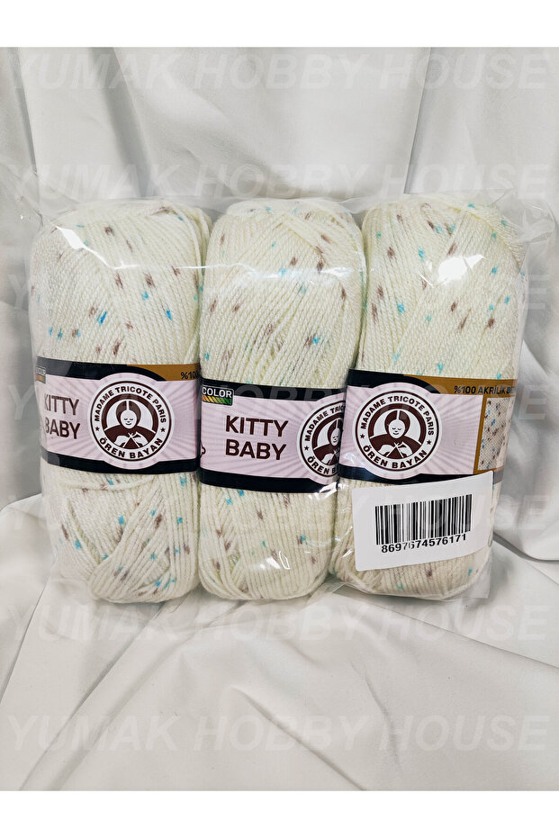Kitty Baby Spotted Hand Knitting Yarn (3 Pieces) 100Gr. Color: 377