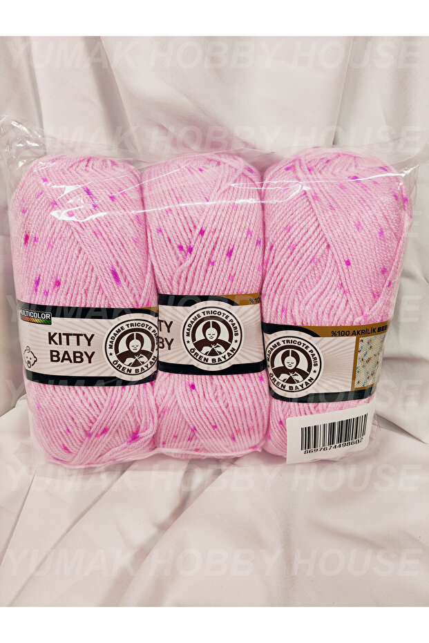 Kitty Baby Spotted Hand Knitting Yarn (3 Pieces) 100Gr. Color: 378