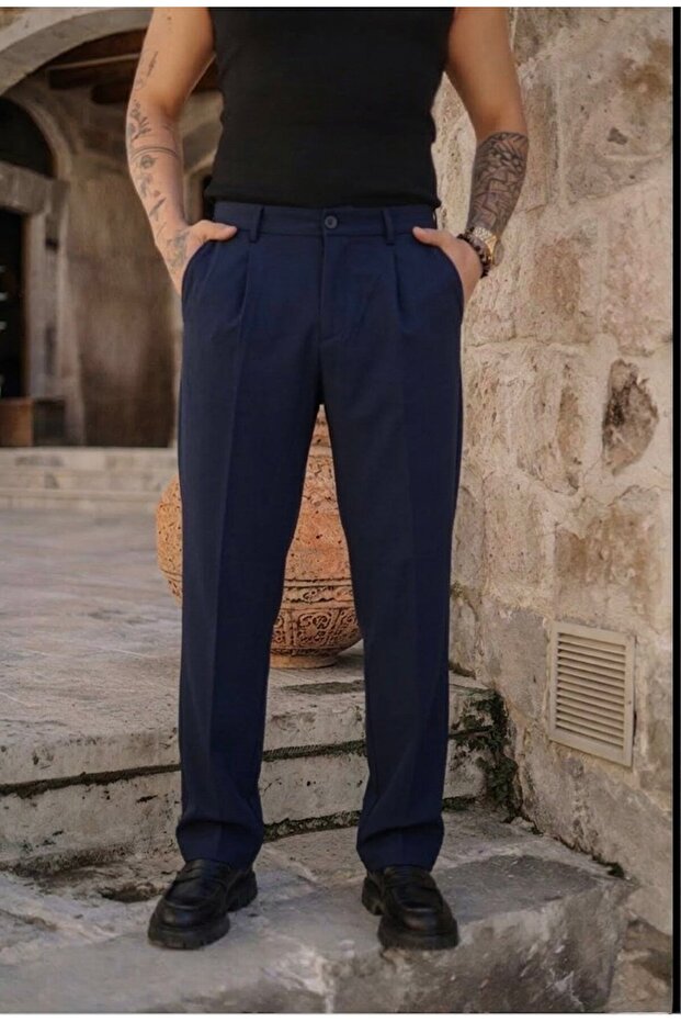 Nw Baggy Classic Trousers Navy Blue