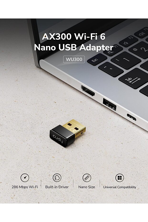WiFi 6 Nano USB WU300 Adapter