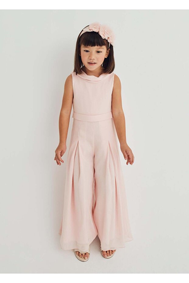 Mayoral Abel Lula Girls' Lyon Evening Dress Jumpsuit Pink