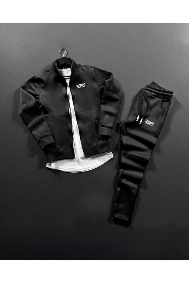 Tokyo Printed Pocket Zippered Scuba Tracksuit Set
