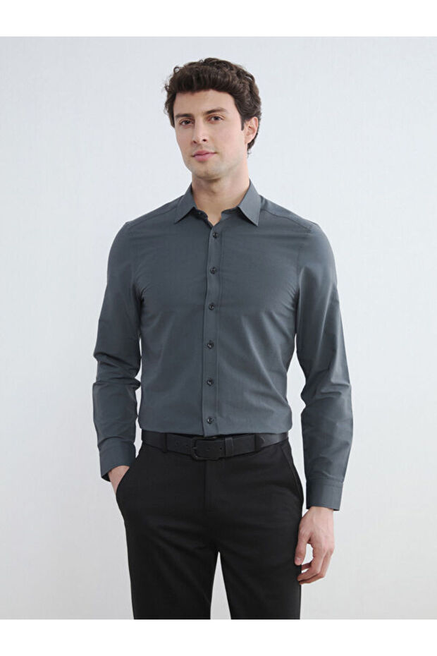 Slim Fit Poplin Men's Shirt