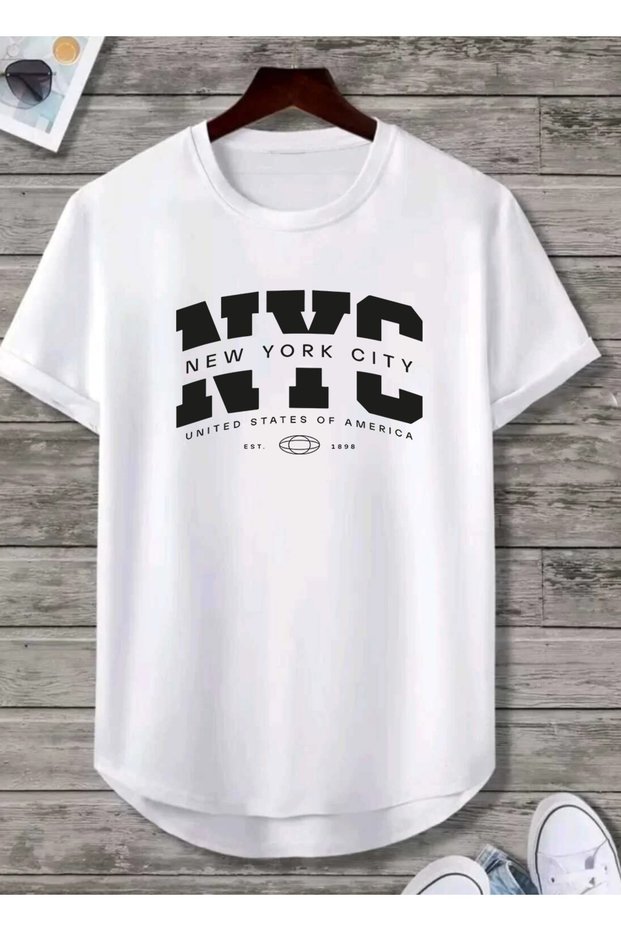 New York City Nyc Printed Oval Skirt Cotton Piece Summer Unisex Tshirt