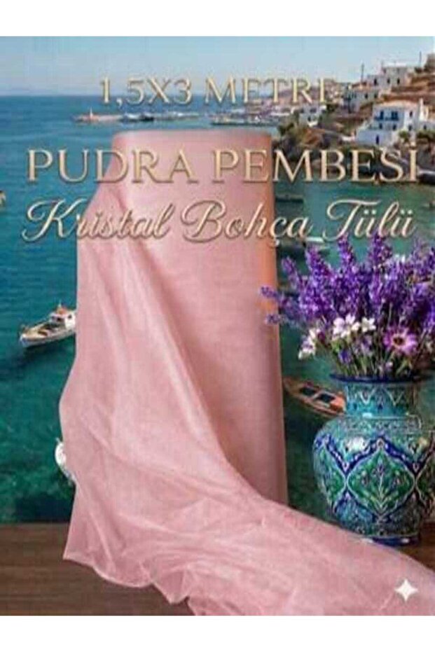 Multi-Purpose Crystal Tulle (Bohça Tulle) 1.5X3 Meters - Powder Pink