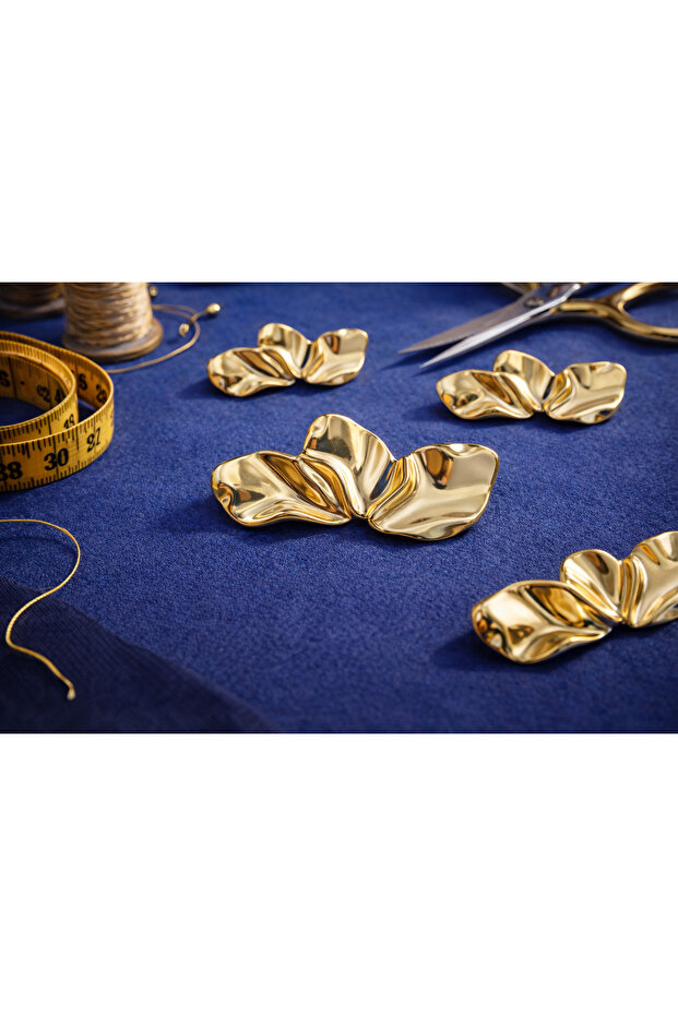 Special Design 5 cm Gold Plated Button 1 Pack 4 Pieces