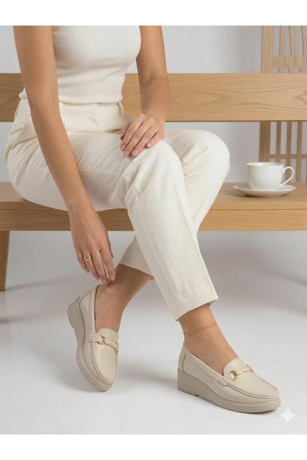 Large Size Genuine Leather Orthopedic Comfort Buckled Women's Shoes