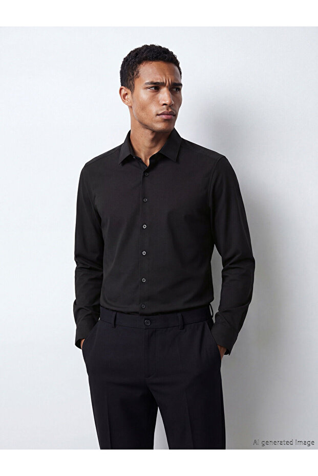قميص NEVAVM Farkily Slim Fit Dobby للرجال