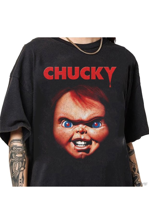 Chucky Men's Chucky Child's Play Big Face T-Shirt 100% Cotton t Shirt for Men Women