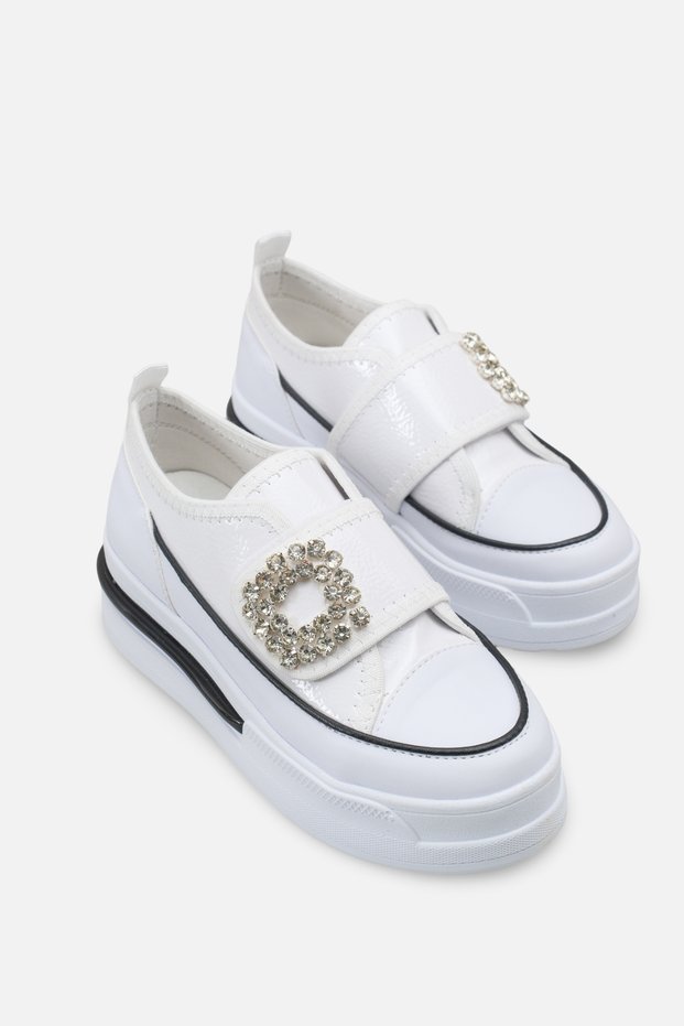 Mdln 713 Stone Buckle Detail Velcro Sports Shoes