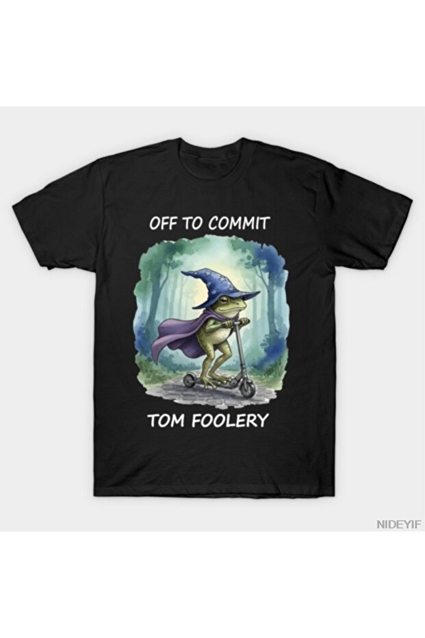 Off-To-Commit Tomfoolery Frog Wizard - Funny Retro Meme T-Shirt for Men Women 100% P