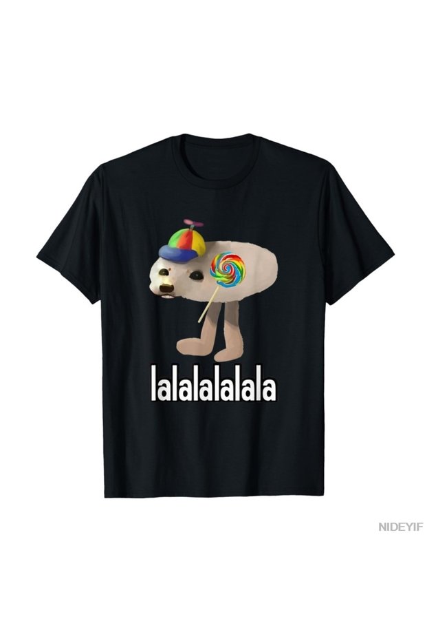 Silly Seal with Lollipop Lalalalalala Meme T-Shirt 100% for Men Women Pack of Cotton Tshirts