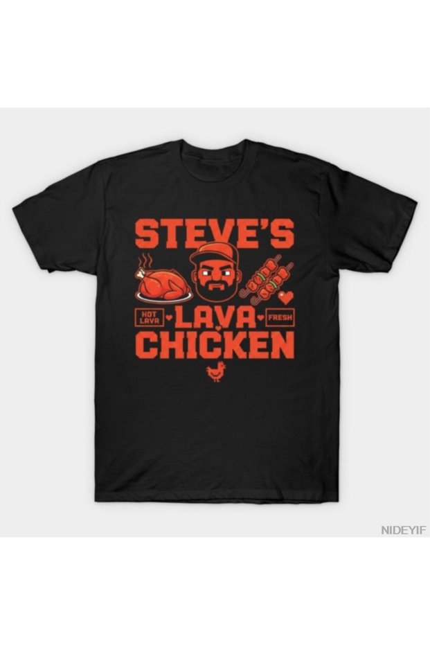Steve's Lava Chicken T-Shirt 100% Cotton Lu T-Shirts for Men Women Short-Sleeve Tops