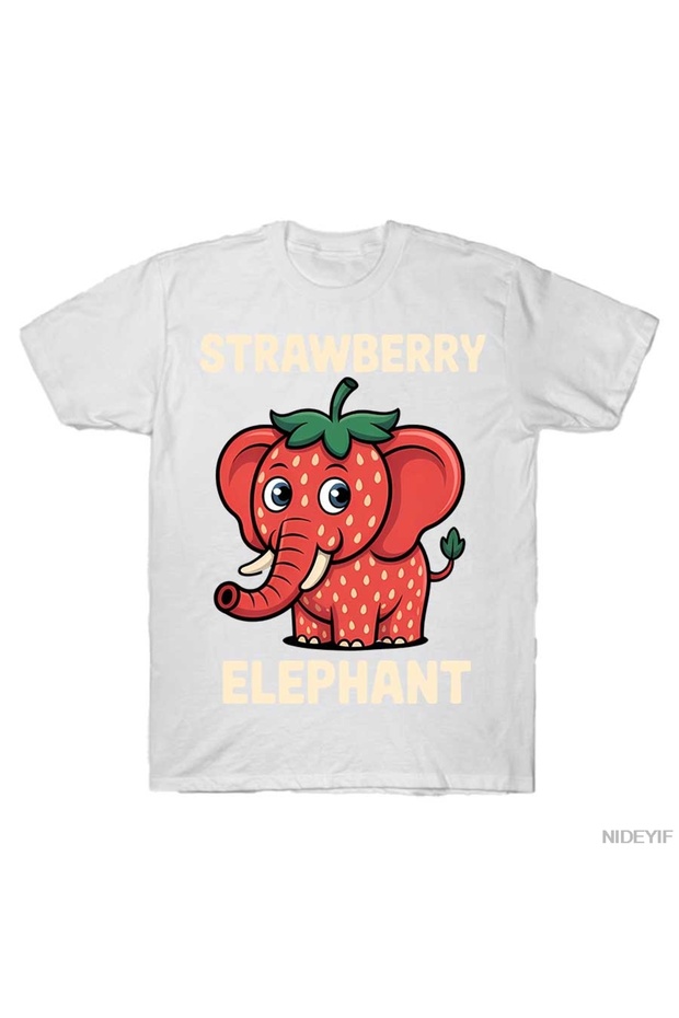 Italian Brainrot Meme Kids Boys Strawberry Elephant T-Shirt for Men Women 100% P Cotton t Shir