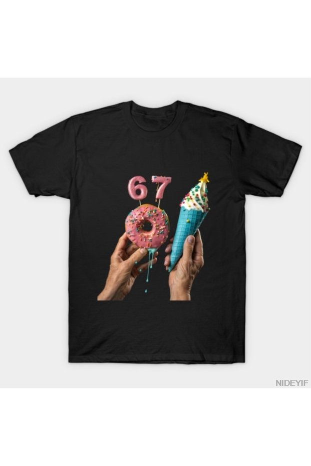 6 7-Ice-Ceam Men Women T-Shirt 100% Cotton Lu T-Shirt Short Sleeve Tops 0109-2