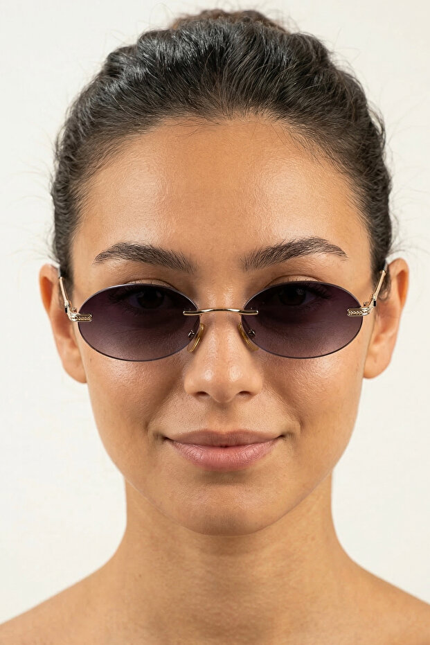 Merlin Oval Frameless Women's Sunglasses | Stylish Retro