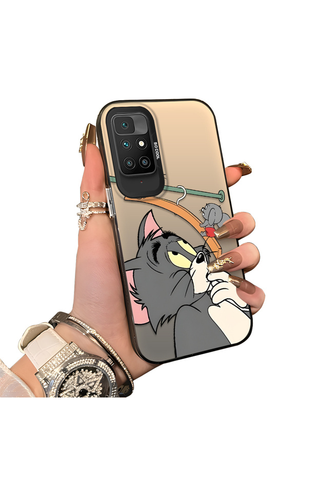 Redmi 10 2022 Compatible Classic Tom Cat Patterned Hard Back Soft Edge Shockproof - 1