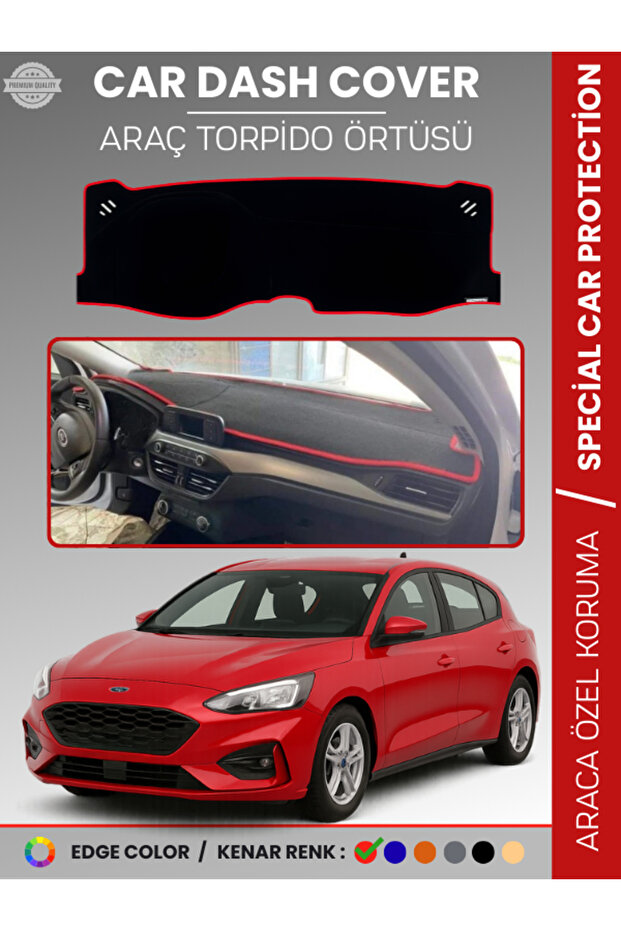 Ford Focus 4 (2017-2021) Dashboard Cover Front Chest Dashboard Protection Full Fit Non-Slip Easy Installation