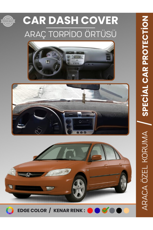 غطاء لوحة القيادة لهوندا سيفيك VTEC2 (2003-2005) - حماية كاملة للوحة القيادة تمنع التشقق وسهل التركيب