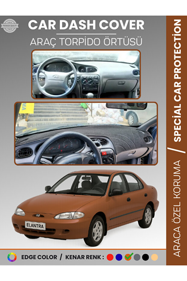 Hyundai̇ Elantra (1995-2000) Dashboard Cover Front Panel H Rug Dashboard Protection Exact Fit Uv Protection Non-Slip