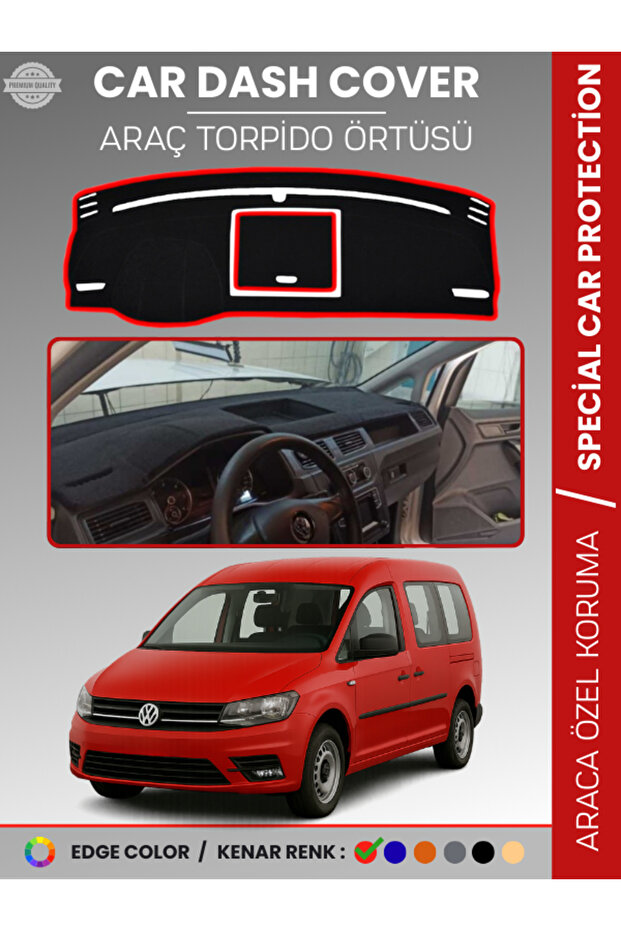 Volkswagen Caddy (2015-2021) Dashboard Cover Front Chest Protection Dashboard Protection Full Fit Prevents Cracking