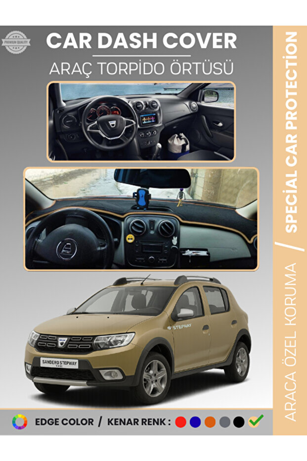 Dacia Sandero Stepway (2015-2021) Dashboard Cover Front Chest Protection Full Fit Non-Slip Easy Installation