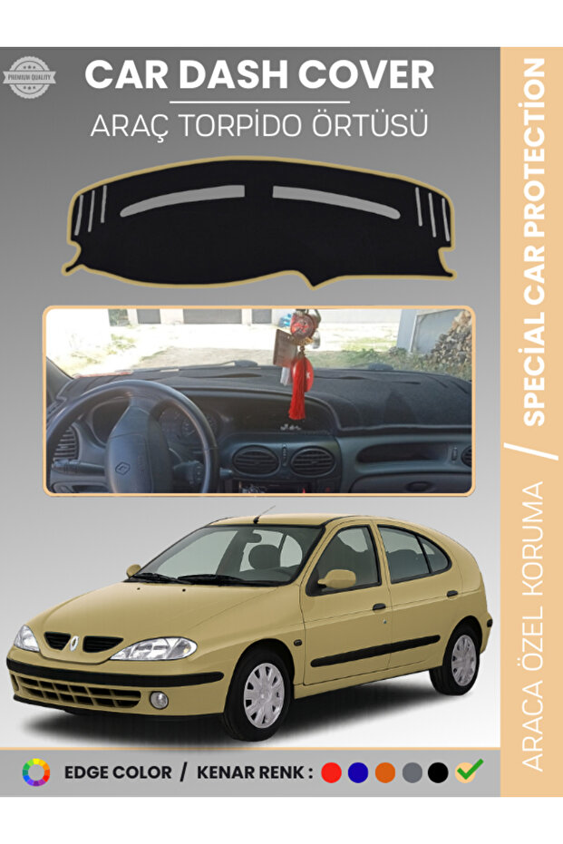 Renault Megane 1 (1999-2003) Dashboard Cover Front Chest Protection Dashboard Protection Perfect Fit Prevents Cracking