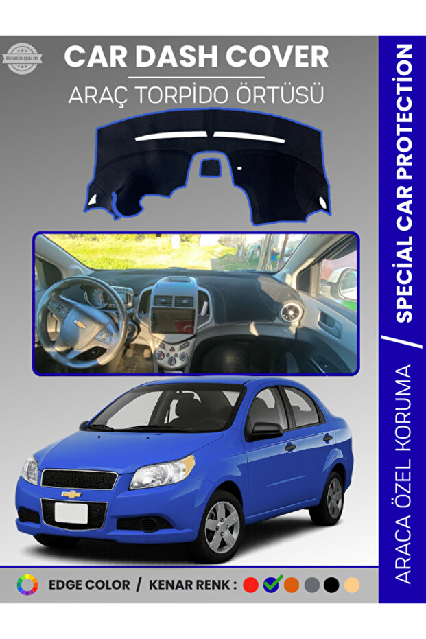 Chevrolet Aveo (2011-2020) Dashboard Cover Front Chest Dashboard Protection Full Fit Non-Slip Quick Installation