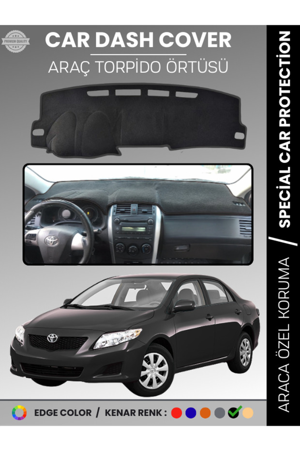 Toyota Corolla E140 (2007-2013) Dashboard Cover Front Chest Protection Vehicle-Specific Prevents Cracking Non-Slip