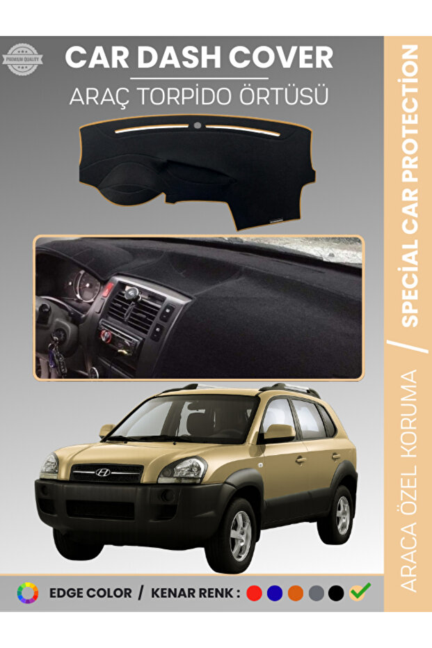 Hyundai̇ Tucson (2004-2009) Dashboard Cover Front Chest Protection Dashboard Protection Prevents Cracking Perfect Fit