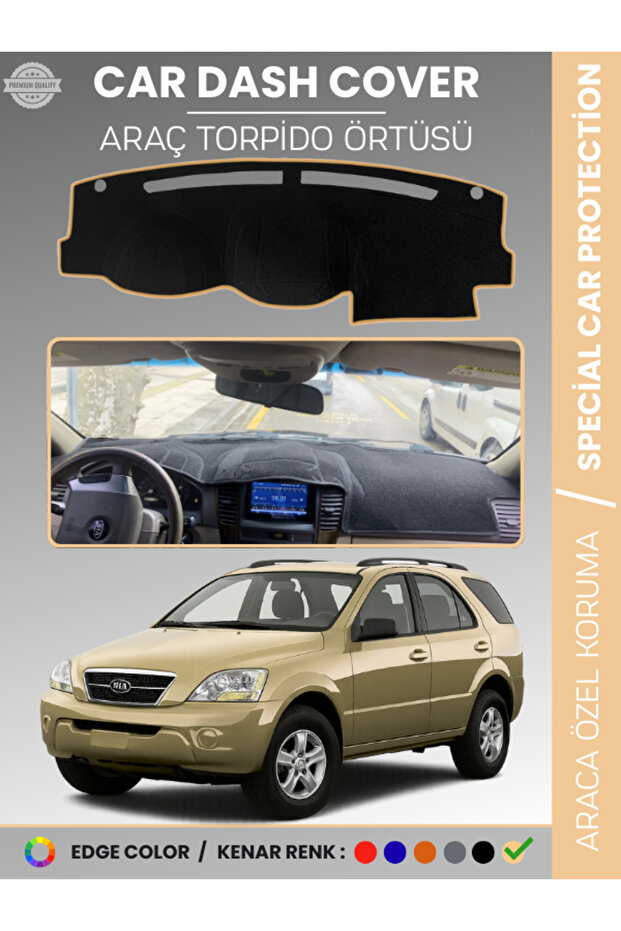 Kia Sorento (2006-2009) Dashboard Cover Front Panel H Rug Dashboard Protection Perfect Fit Vehicle Specific Non-Slip