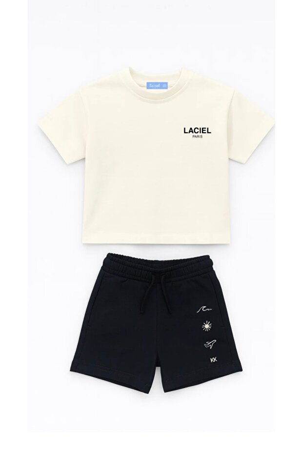 Unisex Back Printed Shorts T-Shirt 2-Piece Set - Comfortable Summer Fit Fly Set