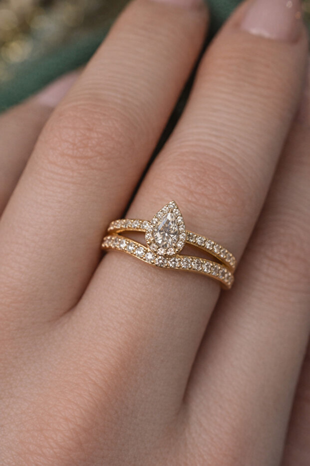 Xstone Gold Color Crystal Stone Xuping Bijouterie Adjustable Ring