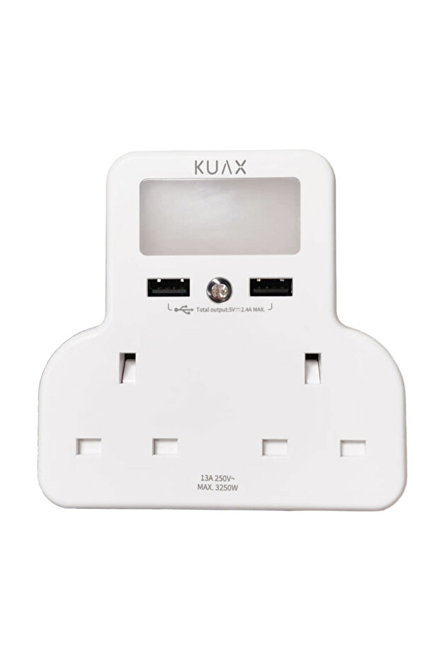 Dual power plug adapter with night motion light and dual USB