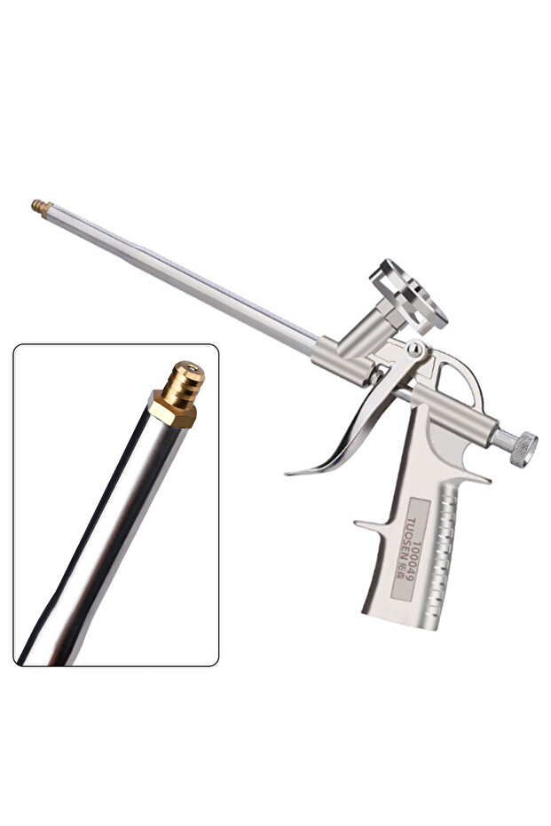 Professional Expanding Foam Applicator Tool with Adjustable Flow and Long Metal Nozzle
