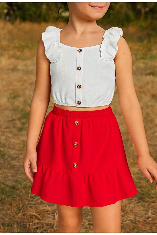 Girl's 2-Piece Combination Woven Summer Stylish Design