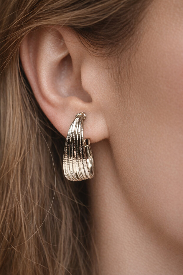 Zemira Rowed Hoop Silver Gray Color Bijouterie Earrings