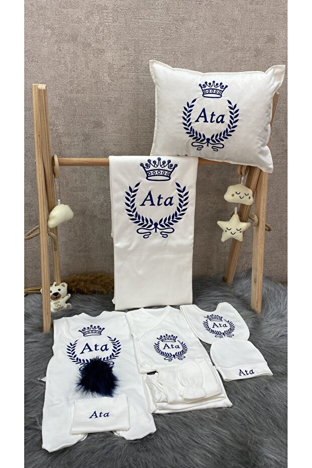 11 Piece Embroidered Hospital Discharge Set with Crown