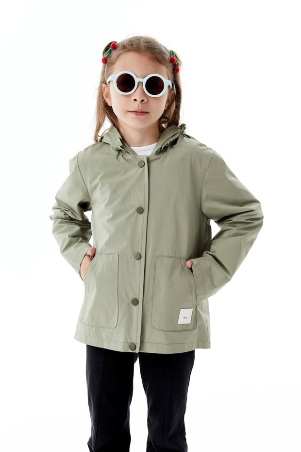 Thin Girls' Combed Cotton Raincoat P Cotton a Lined m Transitional